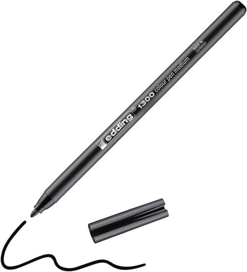 Edding Rotulador 1300 Negro Punta de Fibra 2 mm (Set de 10)