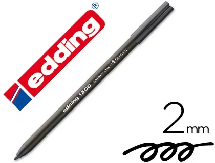 Edding Rotulador 1300 Negro Punta Redonda 2 mm (Set de 10)