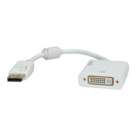 ROLINE 12.03.3136 Adaptador DisplayPort a DVI-D Macho/Hembra, 0.15m, Blanco, Soporta 3840 x 2160