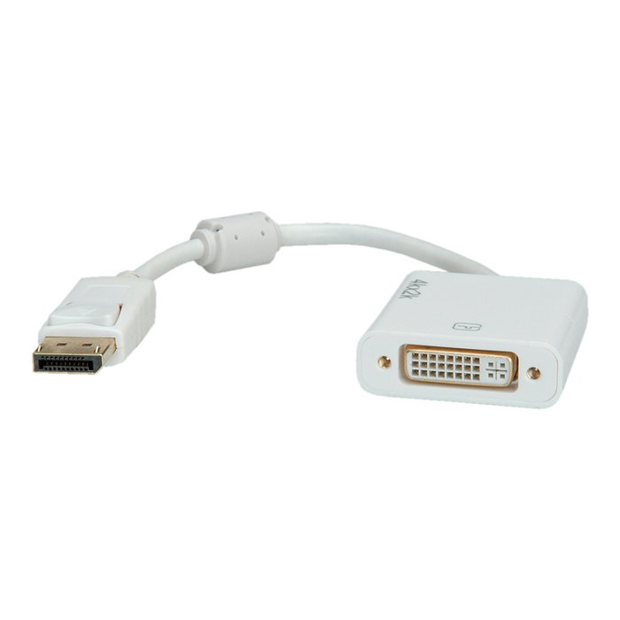 ROLINE 12.03.3136 Adaptador DisplayPort a DVI-D Macho/Hembra, 0.15m, Blanco, Soporta 3840 x 2160 ROLINE 12.03.3136 Adaptador DisplayPort a DVI-D Macho/Hembra, 0.15m, Blanco, Soporta 3840 x 2160