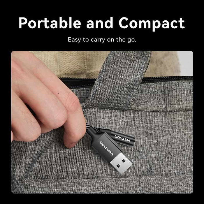 Vention Conversor de tarjeta de sonido externa CVEBC USB macho a Jack 3.5mm hembra 1m Gris