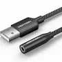 Vention CVEBC Conversor Audio Jack 3.5 Hembra a USB Macho 1m Gris