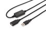 Digitus Cable Extensor Repetidor USB 2.0 Activo 10m A/M a A/F Negro