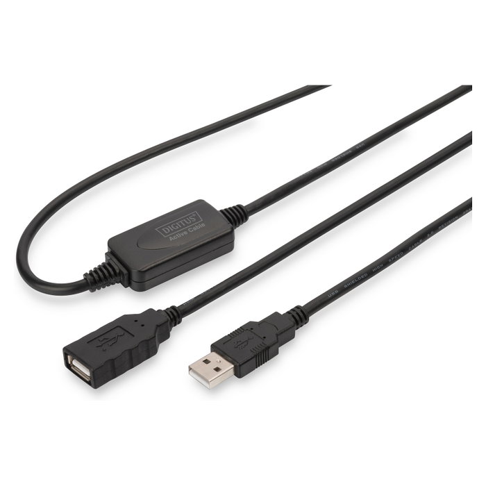 Digitus Cable de Extensión USB 2.0 Activo 10m Negro