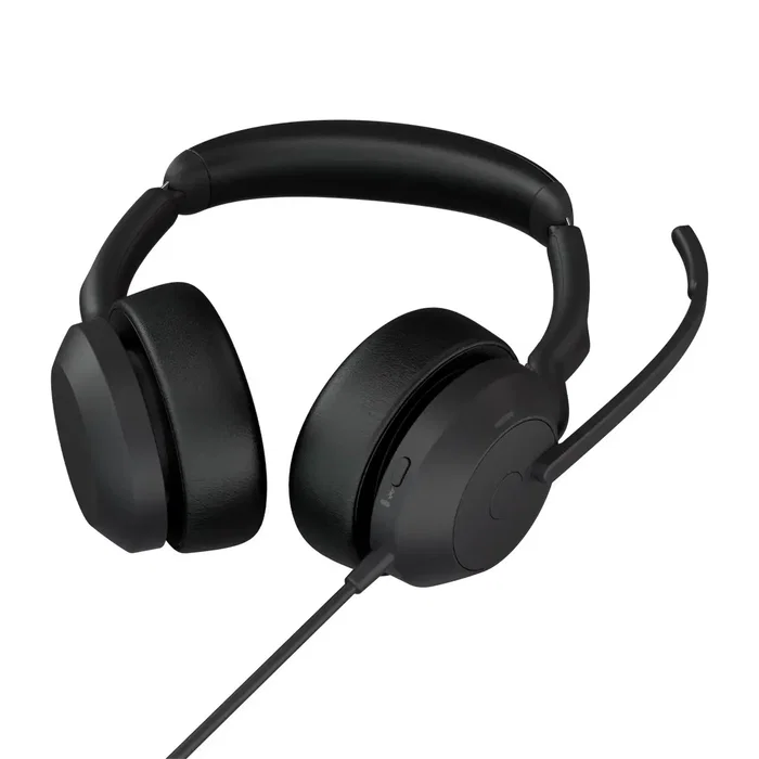 Jabra Evolve2 50 Auriculares de Diadema para Oficina, Bluetooth 5.2, USB Type-C / Type-A, Supraaural, Reducción de Ruido Activa, Negro