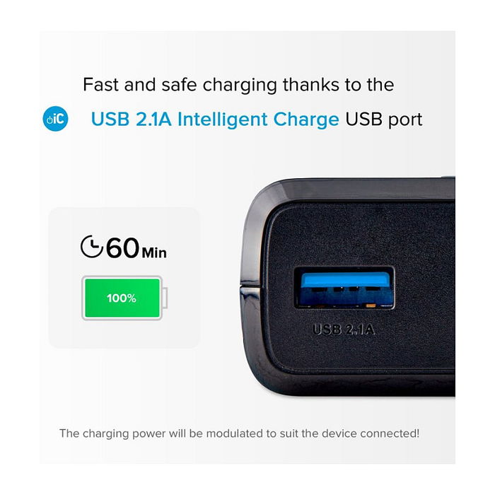 SBS Powerbank 20000 mAh TTBB20000FASTK Batería Externa Recargable, Carga Rápida 2.1A, 2 Puertos USB, Negro