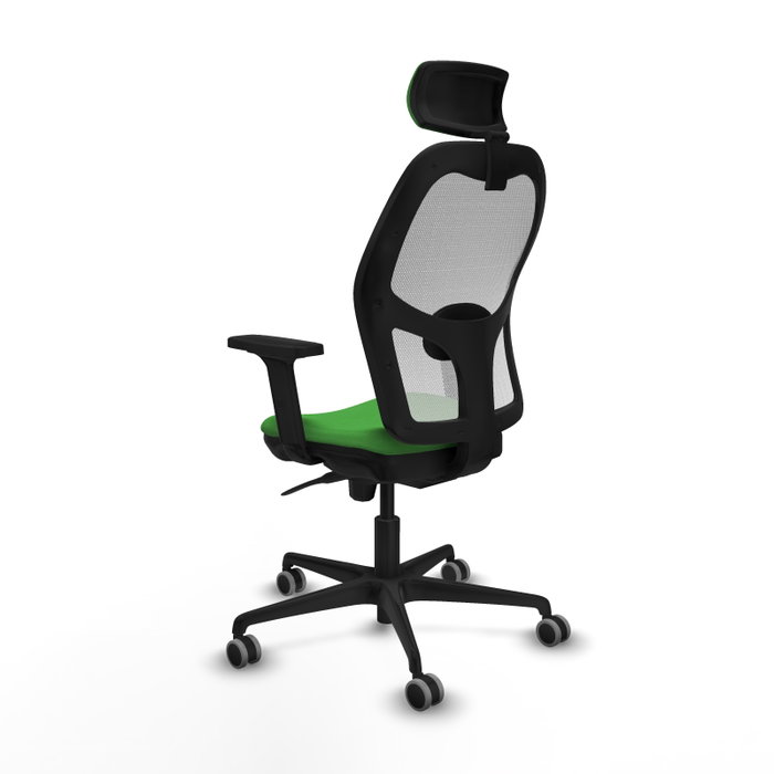 PIQUERAS Y CRESPO Silla de oficina Jorquera con mecanismo Sincro, Tela Verde y Malla Blanca