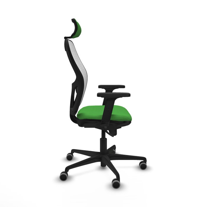 PIQUERAS Y CRESPO Silla de oficina Jorquera con mecanismo Sincro, Tela Verde y Malla Blanca