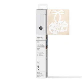Cricut Flocked Iron-On Rollo Vinilo Termotransferencia Liso Blanco Mate, 30.5 x 48.3 cm, Lavable a Máquina
