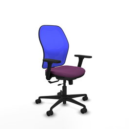 PIQUERAS Y CRESPO Silla de oficina Jorquera con mecanismo Sincro/Traslack, Morado y Azul