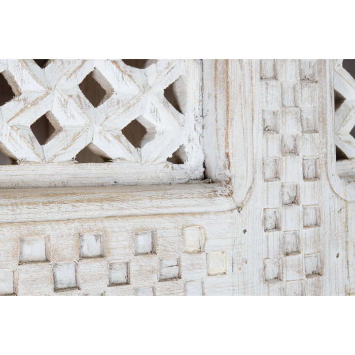 DKD Home Decor Estantería de Mango y MDF Tallado Blanco