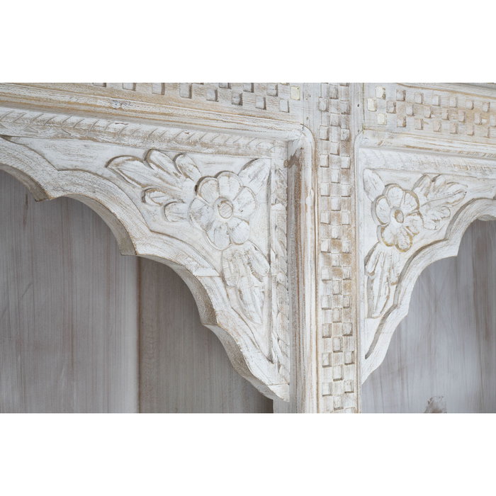 DKD Home Decor Estantería de Mango y MDF Tallado Blanco