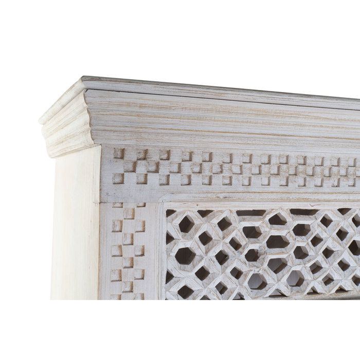 DKD Home Decor Estantería de Mango y MDF Tallado Blanco