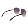 Guess Gafas GU00158 - Gafas de sol mujer estilo aviador, metal, cristales 61 mm, brazos 130 mm, color 28B