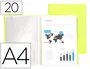 Liderpapel Carpeta con 20 fundas DIN A4 Amarillo fluor opaco
