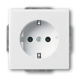 BUSCH-JAEGER 2013-0-5245 Enchufe de Superficie 2P+E Schuko CEE 7/3, 250V 16A, con Protección infantil y Acabado Blanco Future Linear