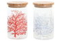 DKD Home Decor Bote de Borosilicato y Bambú Coral 22 1L