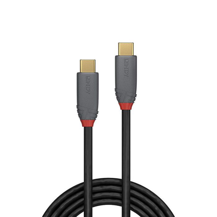 Lindy Cable Anthra Line USB 3.2 Gen 2x2 C a C 20Gbps 5A 100W PD 4K 60Hz 1m - Cable de transferencia rápida y carga para dispositivos
