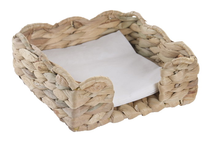 DKD Home Decor Servilletero de Jacinto de Agua y Metal Natural DKD Home Decor Servilletero de Jacinto de Agua y Metal Natural