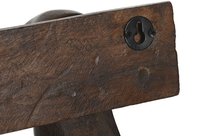 DKD Home Decor Perchero Pared Item Home Marron Oscuro Madera 12 x 54 x 28 cm (2 Unidades)