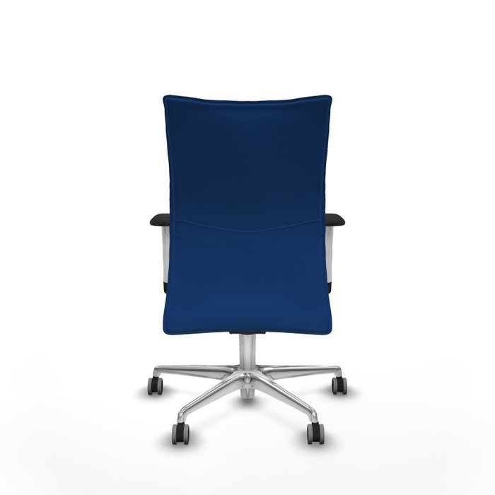 PIQUERAS Y CRESPO Silla Albacete Confidente Azul con Mecanismo Sincro y Base de Aluminio