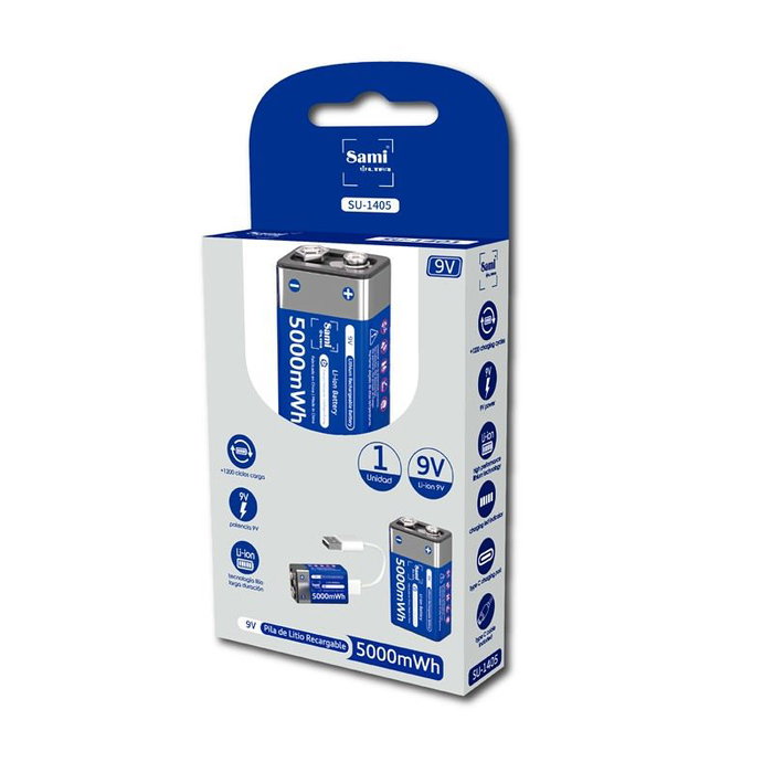 SAMI Pila Ultra recargable 9V Li-ion 5000mWh/1350mAh