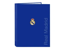 Safta Carpeta de cartón Folio 4 anillas mixtas Real Madrid 3ª equipación 25/26