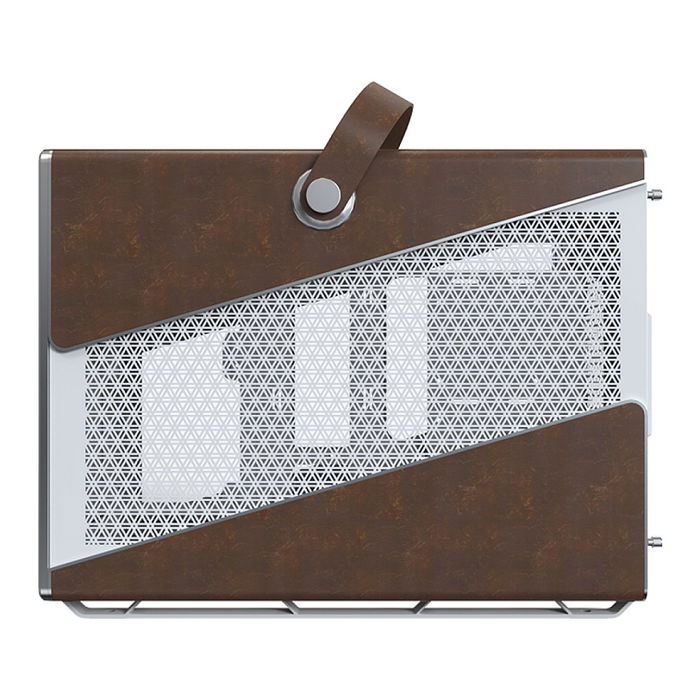 Montech Heritage TG Caja de PC Midi Tower Blanca con Imitación Piel y Ventana Lateral