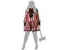 Otros Disfraz de Payasa Roja Halloween para Mujer Adulto, Conjunto con Camiseta y Pantalón Rayado XL