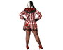 Otros Disfraz de Payasa Roja Halloween para Mujer Adulto, Conjunto con Camiseta y Pantalón Rayado XL