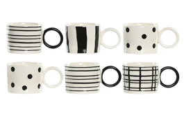 DKD Home Decor Set de Café de 6 Piezas en Porcelana New Bone Blanco