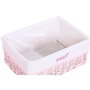DKD Home Decor Set de 5 Cestas de Ropa de Mimbre y Poliéster Rosa