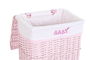 DKD Home Decor Cesta Ropa Baby Rosa Mimbre Poliester 34 x 56 x 44 cm Set de 5