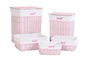 DKD Home Decor Cesta Ropa Baby Rosa Mimbre Poliester 34 x 56 x 44 cm Set de 5