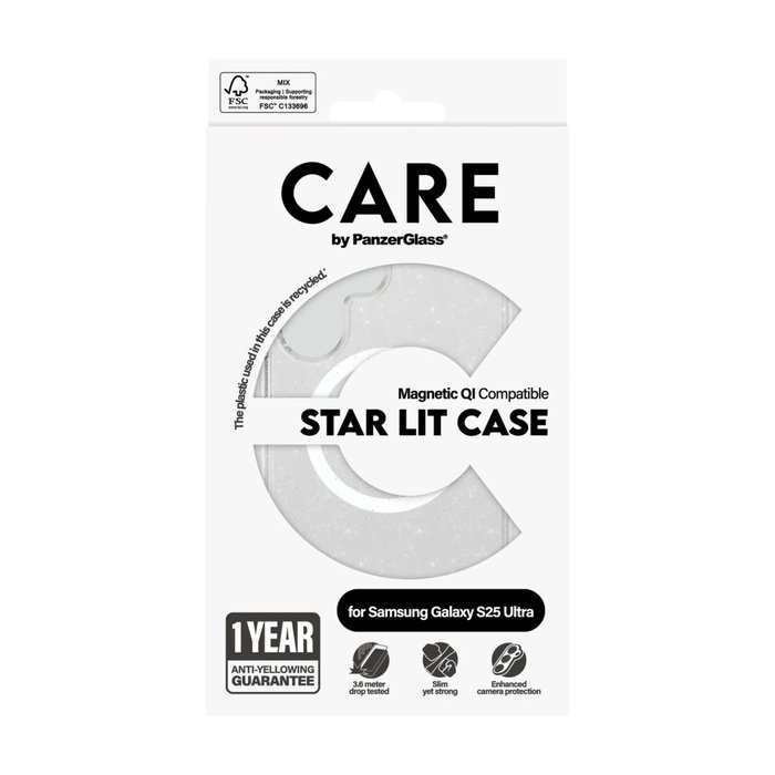 Care Case Combat Star Lit Wht Qi para Samsung Galaxy S25 Ultra