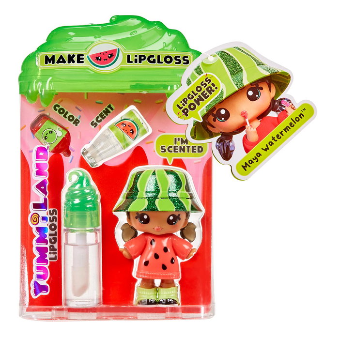 MGA Yummiland Lipgloss Maya Watermelon 120780 - Muñeca y Kit para Crear Labial con Olor y Purpurina MGA Yummiland Lipgloss Maya Watermelon 120780 - Muñeca y Kit para Crear Labial con Olor y Purpurina