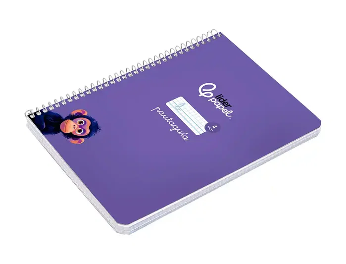 Liderpapel Cuaderno Espiral A5 Tapa Dura 80 Hojas Cuadro Pautado 4mm Color Lila