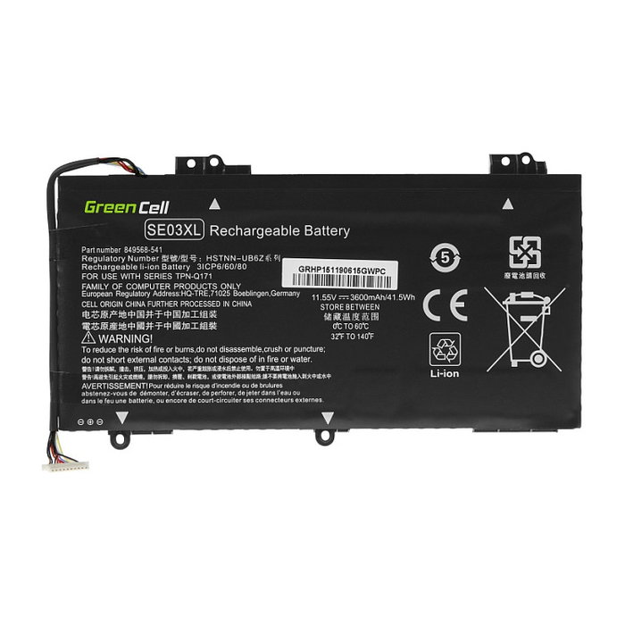 Green Cell Batería SE03XL para HP Pavilion 14-AL 14-AV, 11.55V 3400mAh