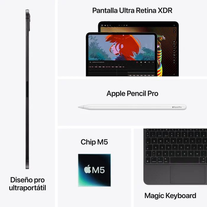 Apple iPad Pro 11 pulgadas M5 512 GB Wi-Fi + Cellular Negro espacial Apple iPad Pro 11 pulgadas M5 512 GB Wi-Fi + Cellular Negro espacial