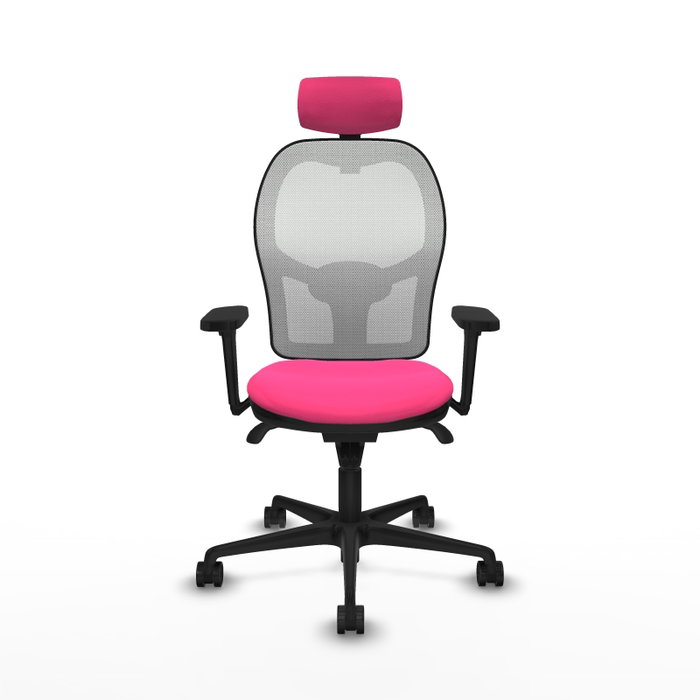 PIQUERAS Y CRESPO Silla de oficina Jorquera con mecanismo Sincro, Rosa y Blanco