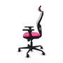 PIQUERAS Y CRESPO Silla de oficina Jorquera con mecanismo Sincro, Rosa y Blanco