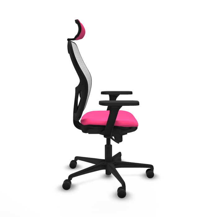 PIQUERAS Y CRESPO Silla de oficina Jorquera con mecanismo Sincro, Rosa y Blanco