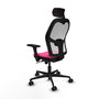 PIQUERAS Y CRESPO Silla de oficina Jorquera con mecanismo Sincro, Rosa y Blanco