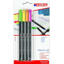 Edding Rotuladores Punta De Fibra 1200 Blister 4 Colores Surtidos Neón