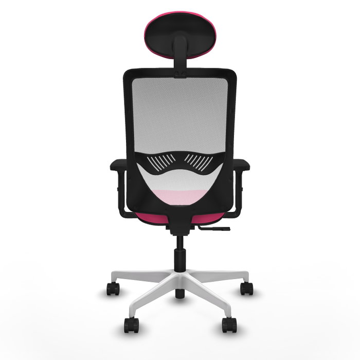 PIQUERAS Y CRESPO Silla de oficina Zulema con mecanismo Sincro, Rosa y Blanco