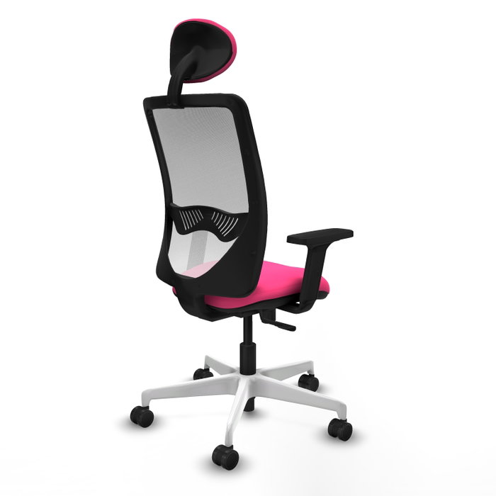 PIQUERAS Y CRESPO Silla de oficina Zulema con mecanismo Sincro, Rosa y Blanco