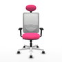 PIQUERAS Y CRESPO Silla de oficina Zulema con mecanismo Sincro, Rosa y Blanco