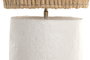 DKD Home Decor India lamps 2c25 Lámpara Sobremesa Boho Blanco Natural Papel mache Rafia 26 x 58 x 26 cm