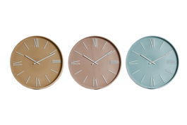 DKD Home Decor Reloj de Pared Azul Mostaza 4 x 30 x 30 cm (3 Unidades)