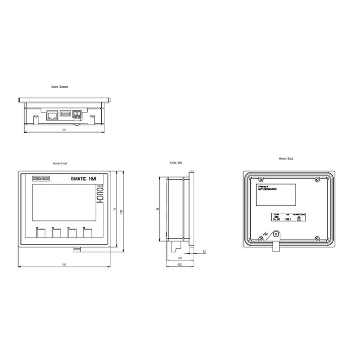 Siemens SIMATIC HMI KTP400 Basic 6AV2123-2DB03-0AX0